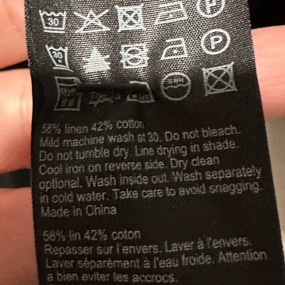 ALL SAINTS Livi Linen Black Smocked Puff Sleeve Dress Sz 6 - Picture 11 of 12